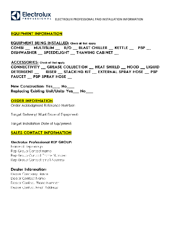Paid Installation Form