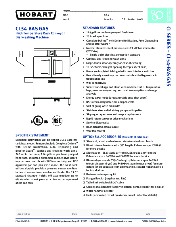 Gas Spec Sheet