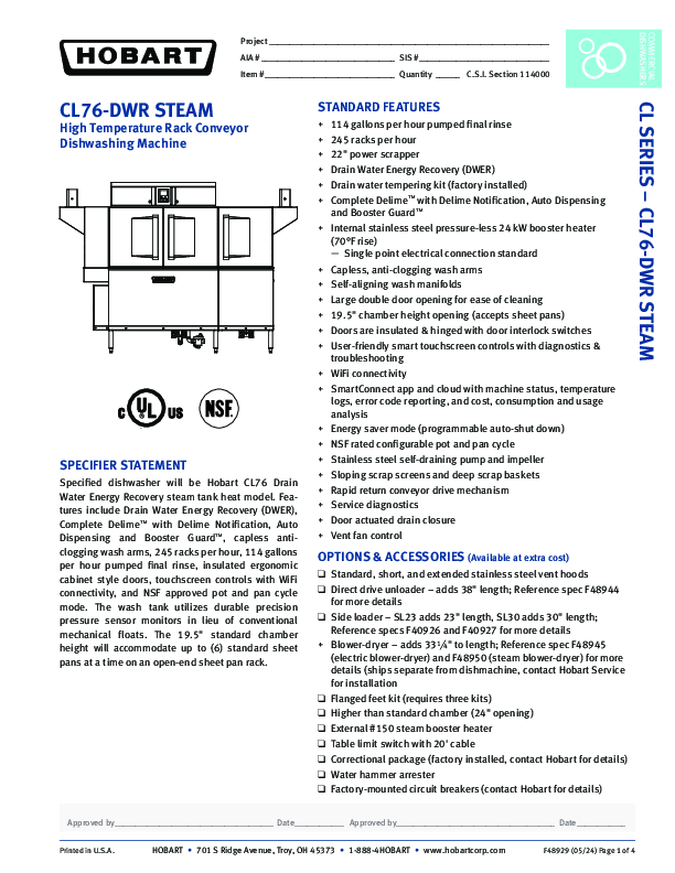 Steam Spec Sheet