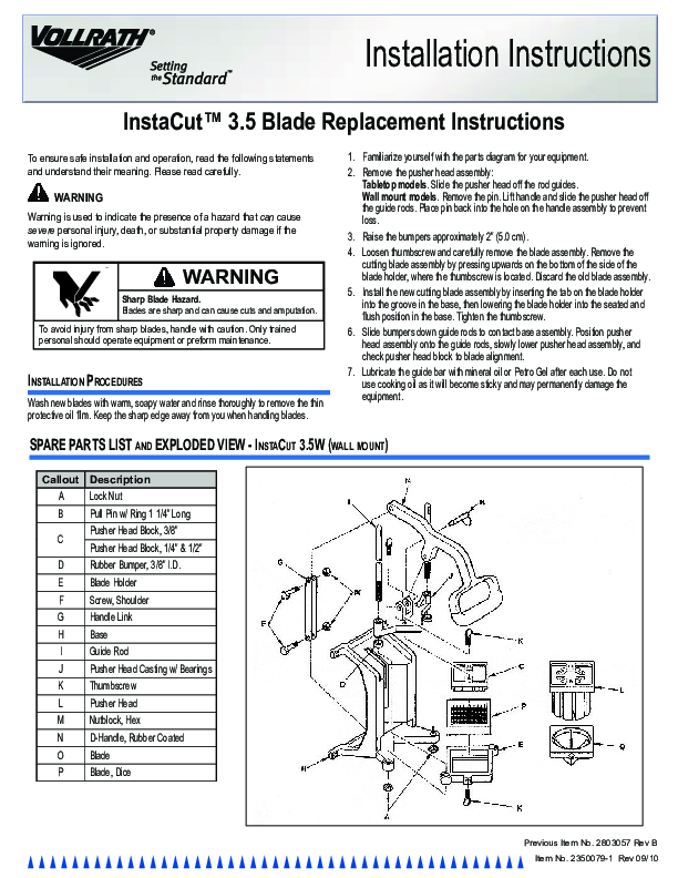 Blade Replacement Instructions