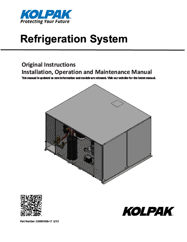 PC Refrigeration Installation Operation Manual