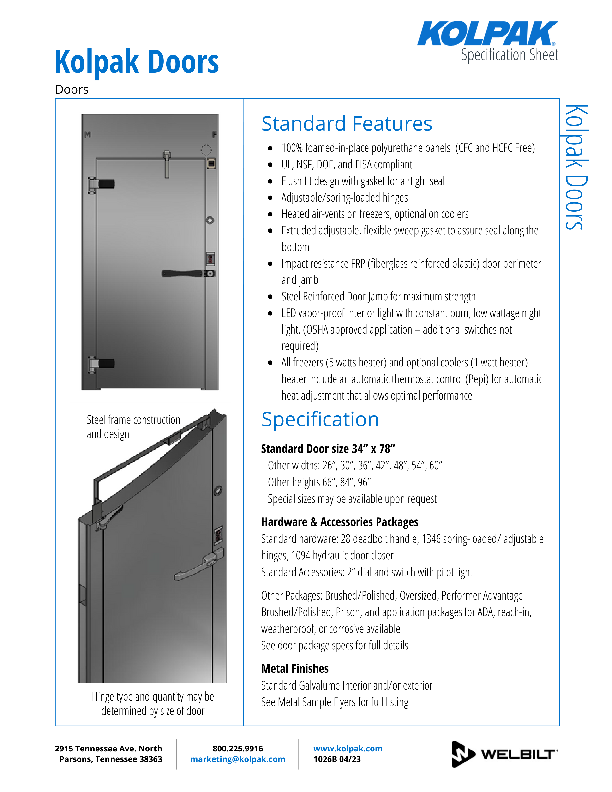 Door Spec Sheet