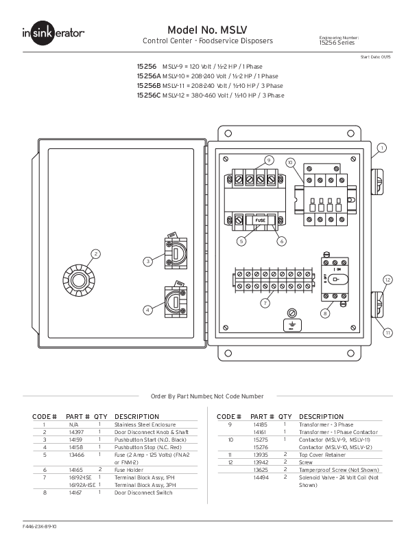 MSLV Parts List