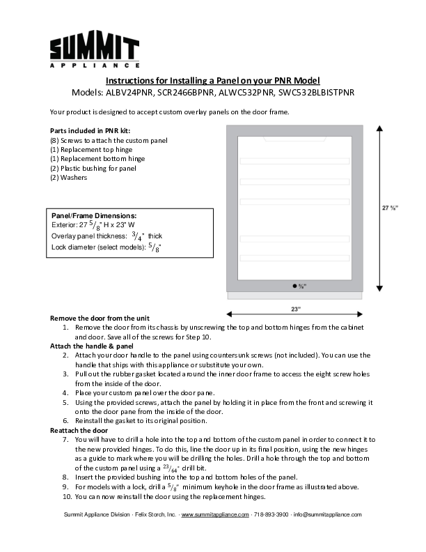 Panel Install Instructions