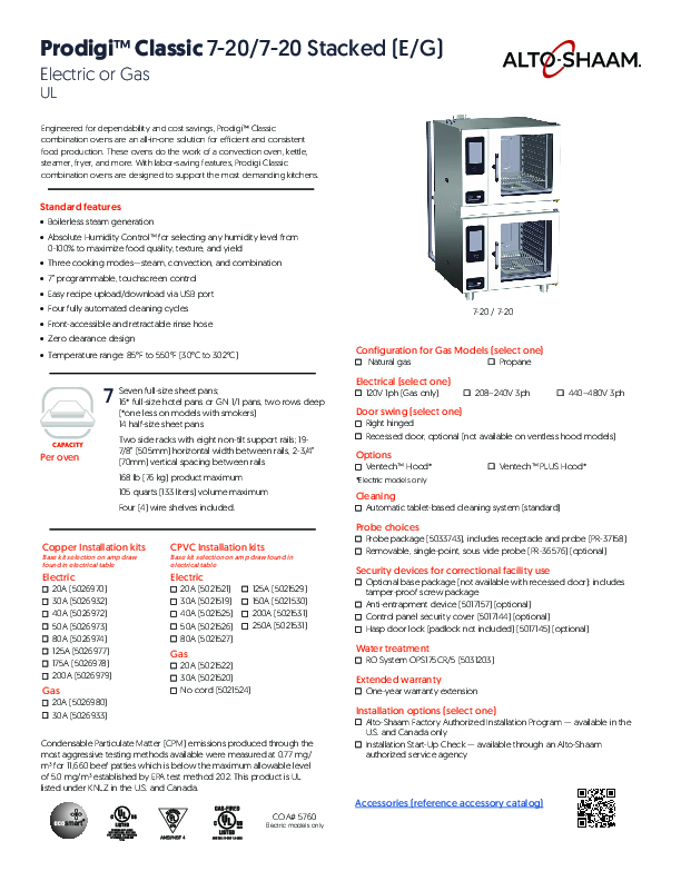 Prodigi Classic Stacked Spec Sheet