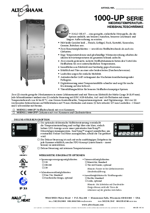 Spec Sheet - German