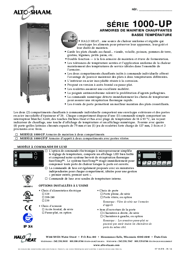 Spec Sheet - French