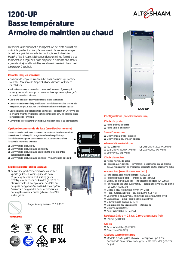 Spec Sheet - French