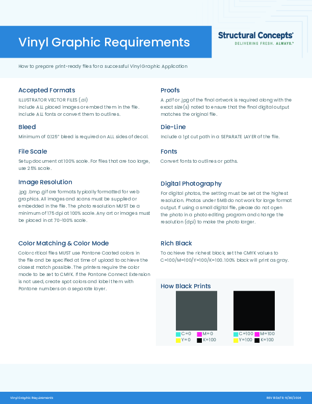 Vinyl Graphic Requirements