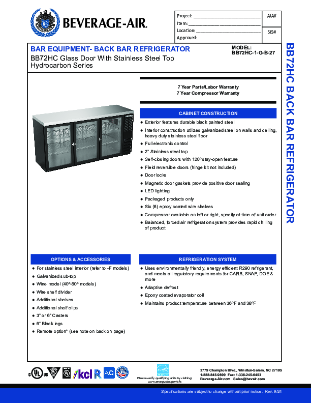 Cutsheet