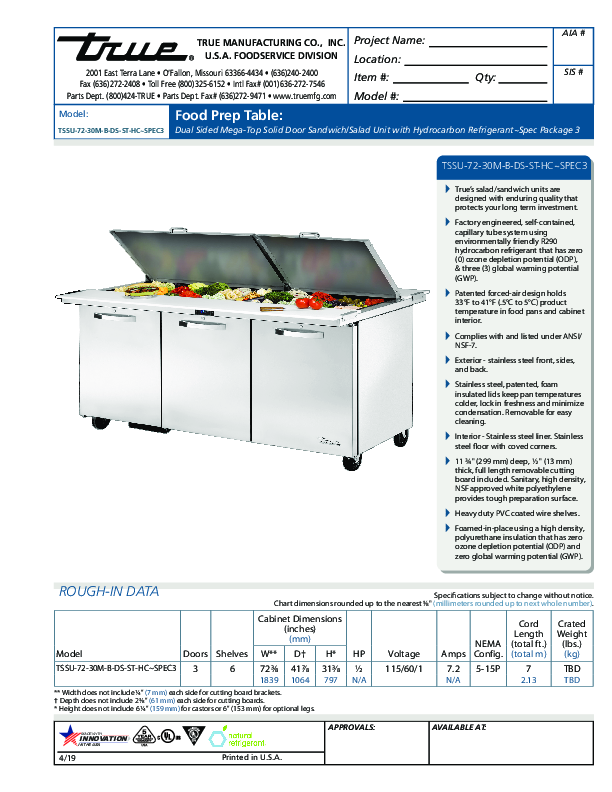 Cutsheet