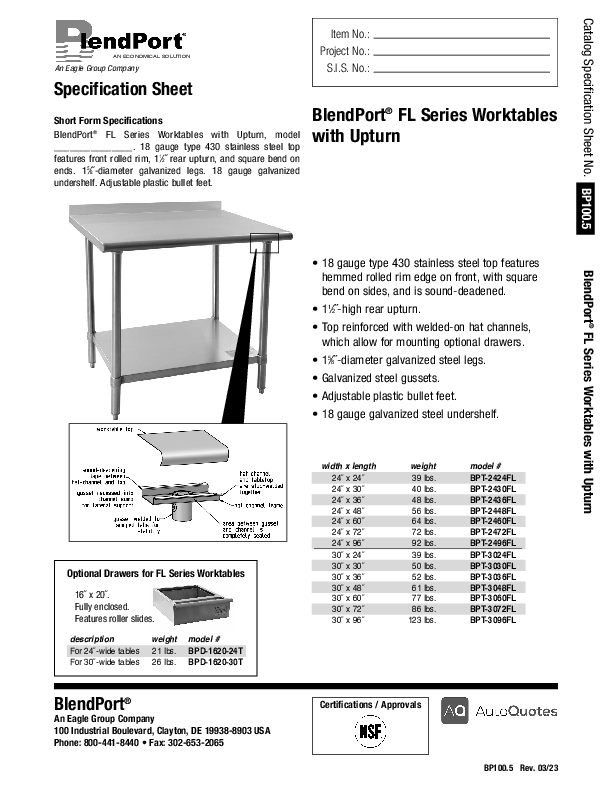 Cutsheet