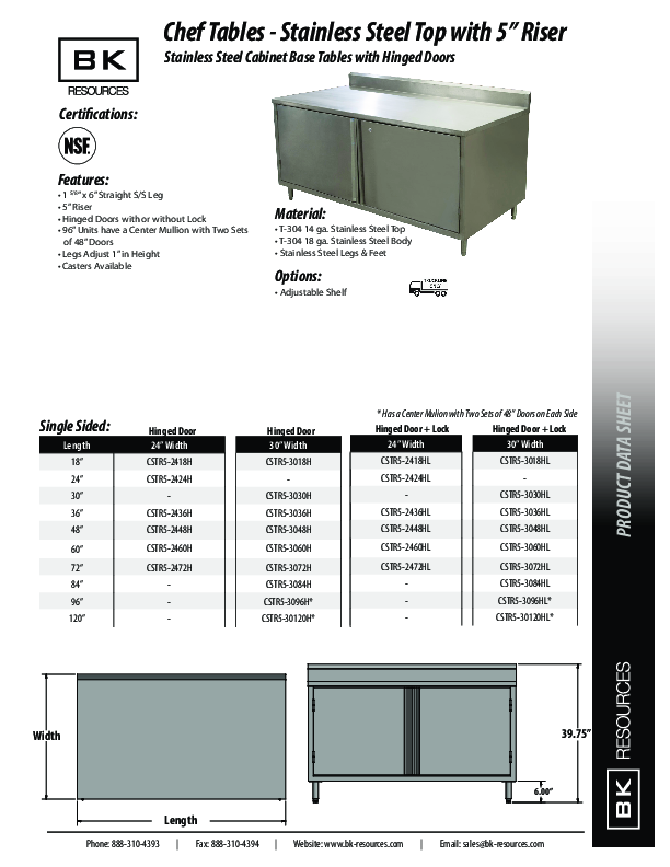 Cutsheet