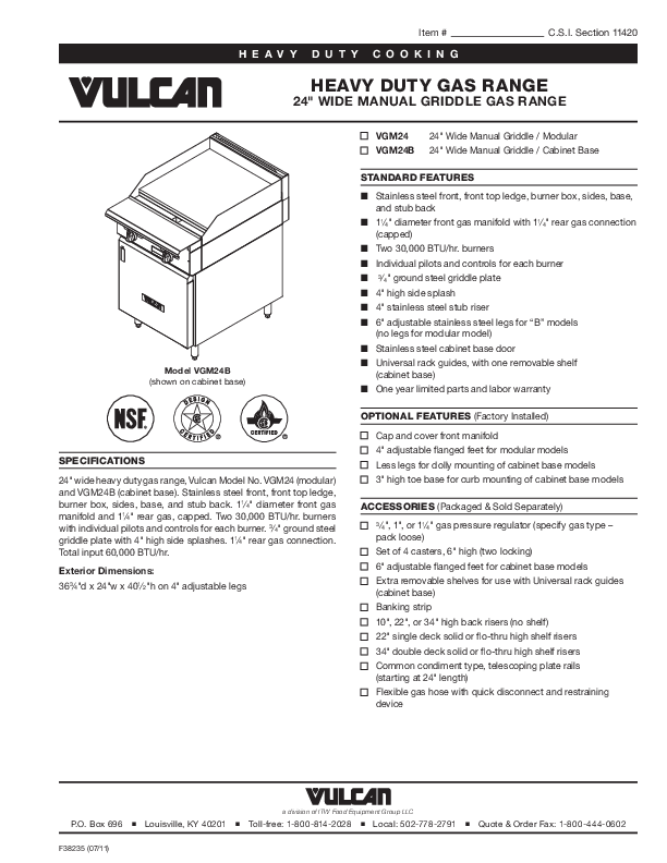 Cutsheet