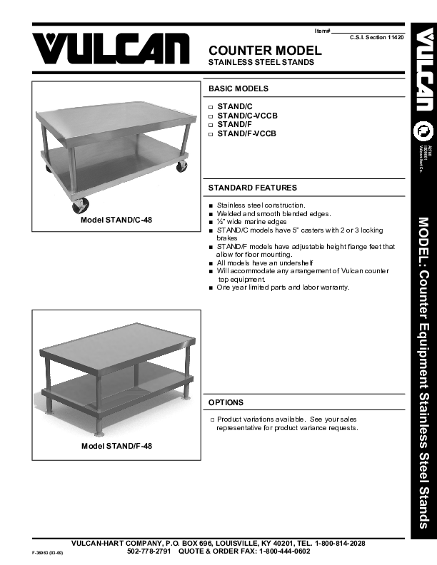 Cutsheet