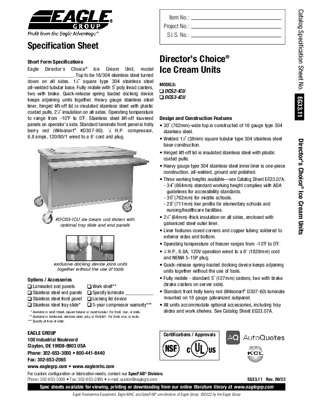 Cutsheet