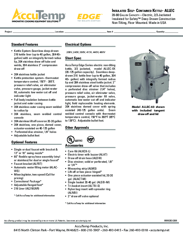 Cutsheet