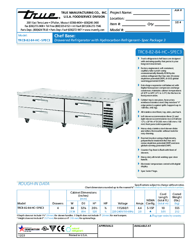 Cutsheet