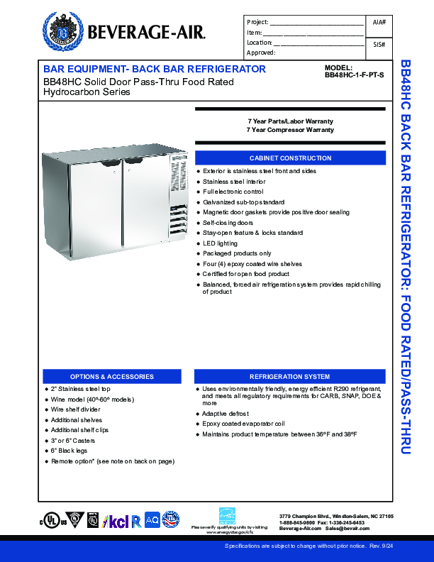 Cutsheet