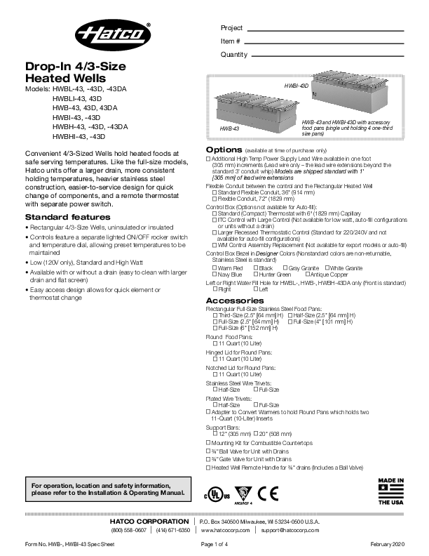 Cutsheet