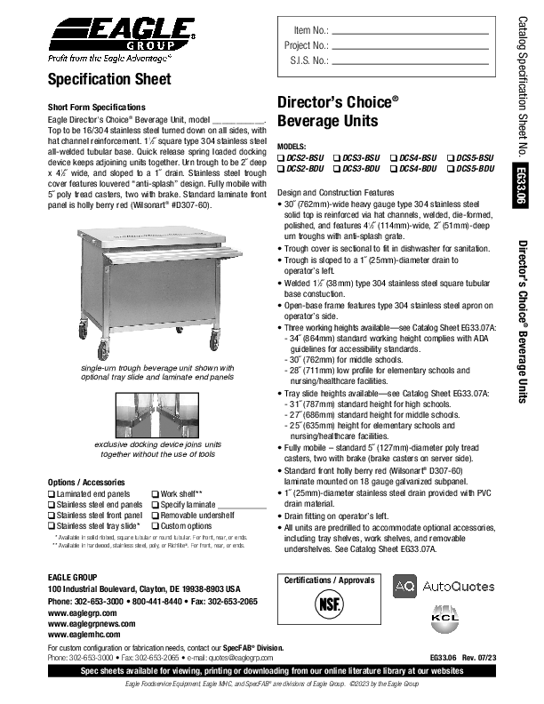 Cutsheet