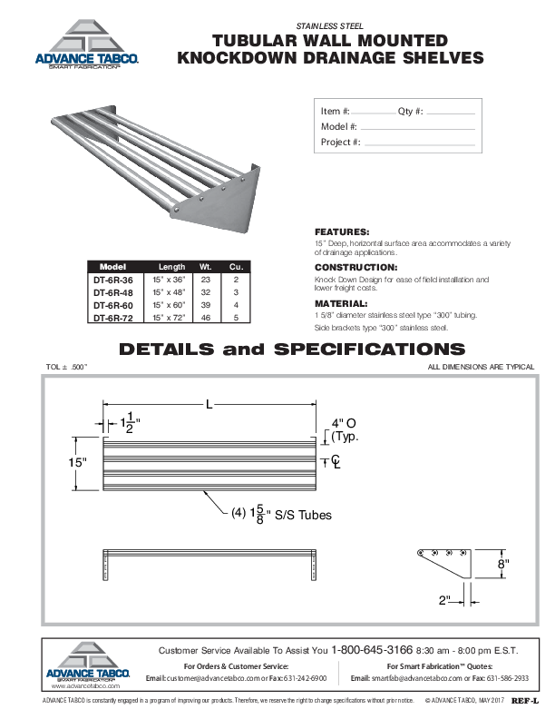 Cutsheet