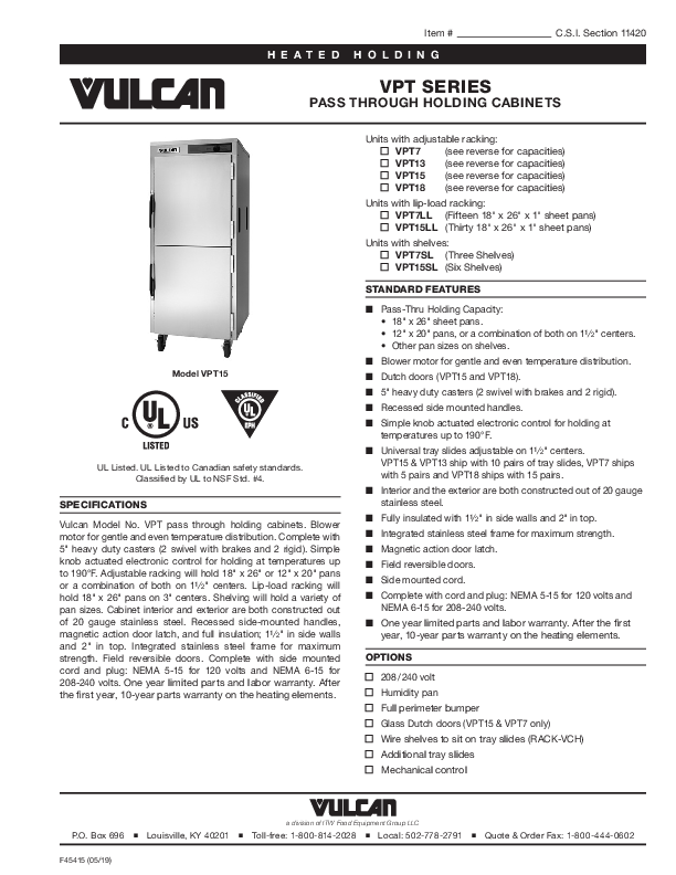 Cutsheet