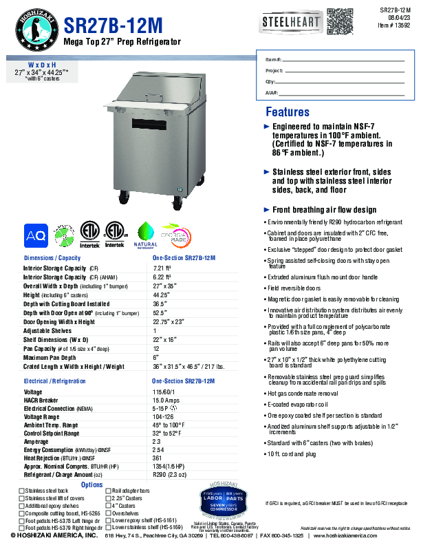 Cutsheet