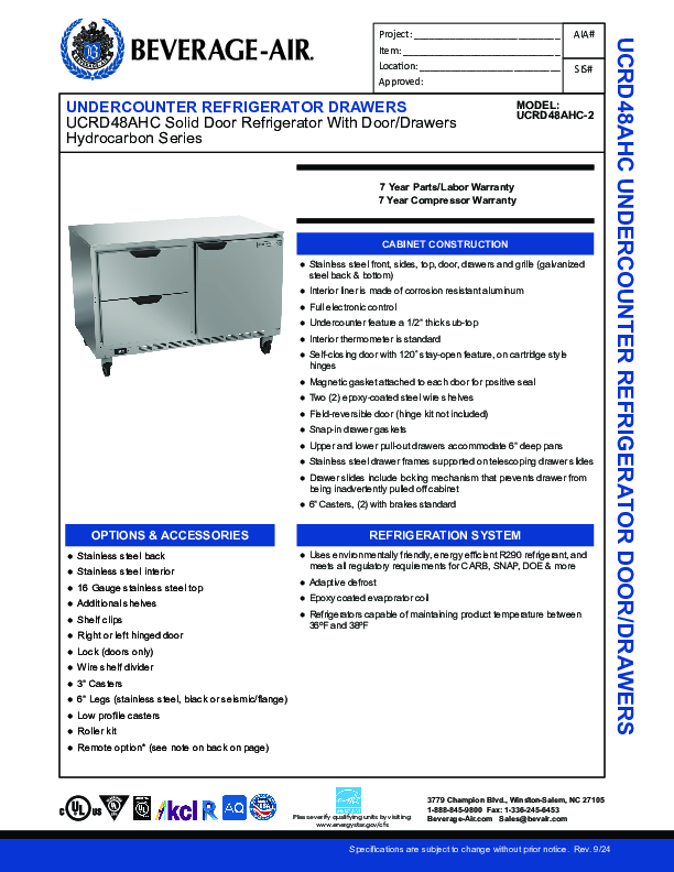 Cutsheet