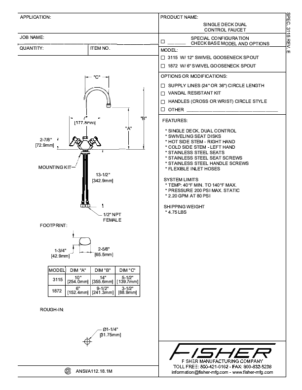 Cutsheet