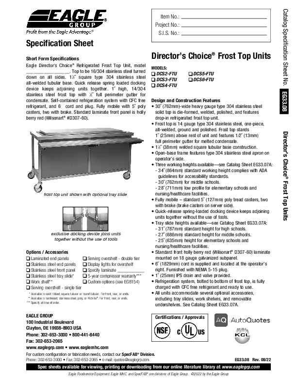 Cutsheet