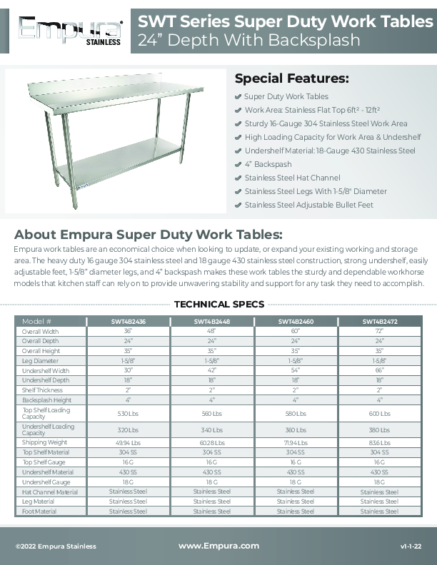 Cutsheet