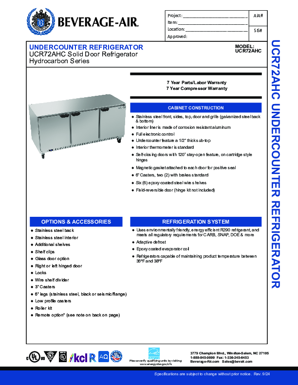 Cutsheet