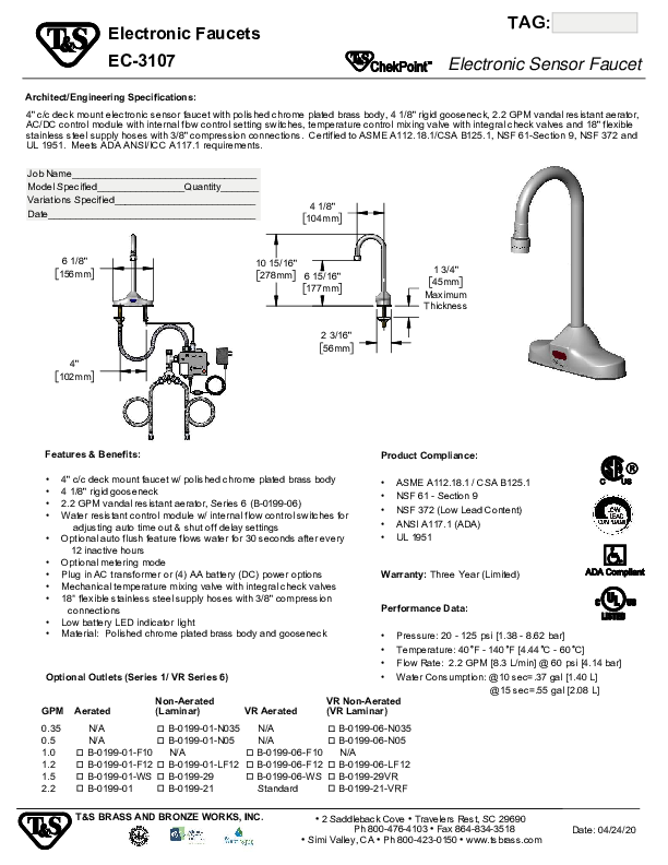 Cutsheet