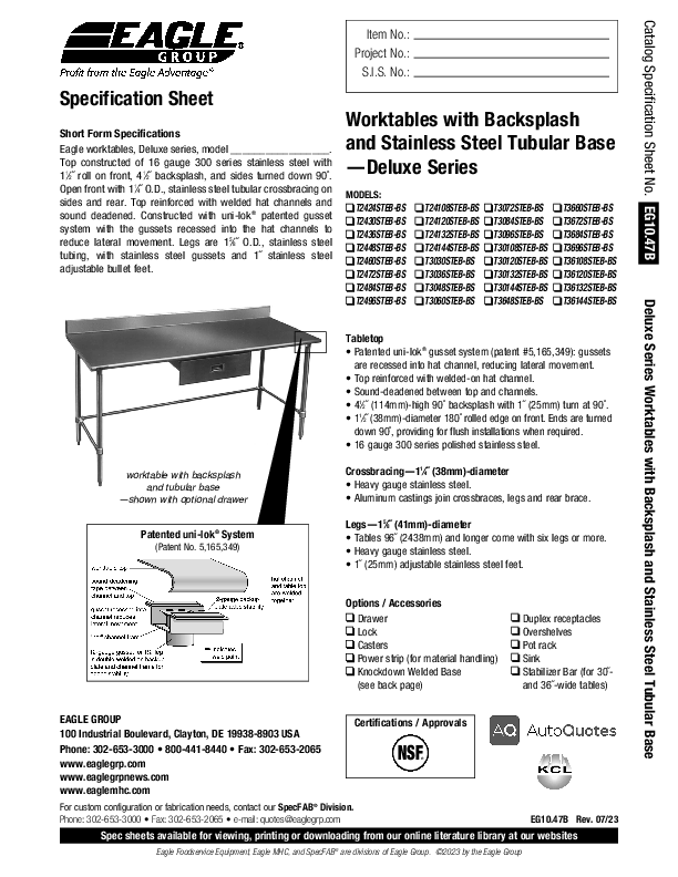 Cutsheet