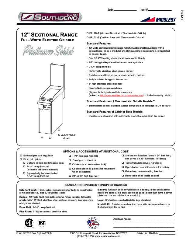 Cutsheet