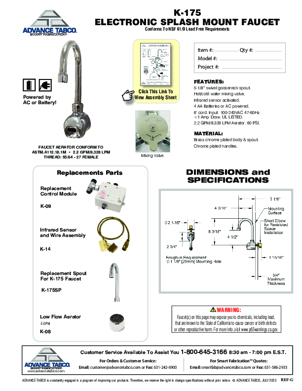 Cutsheet