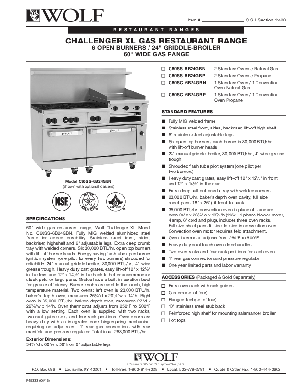 Cutsheet