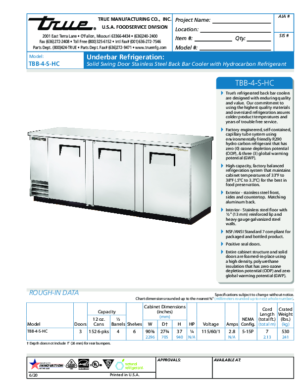 Cutsheet