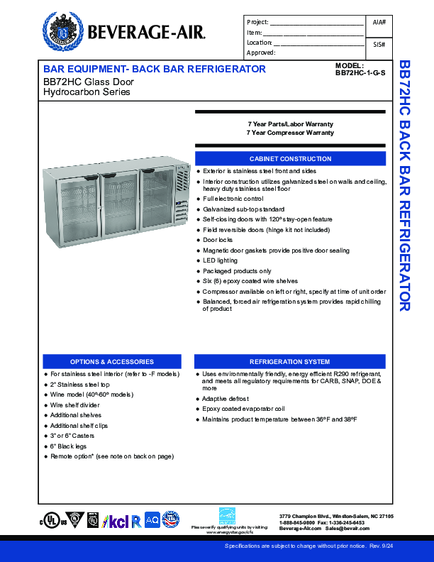 Cutsheet