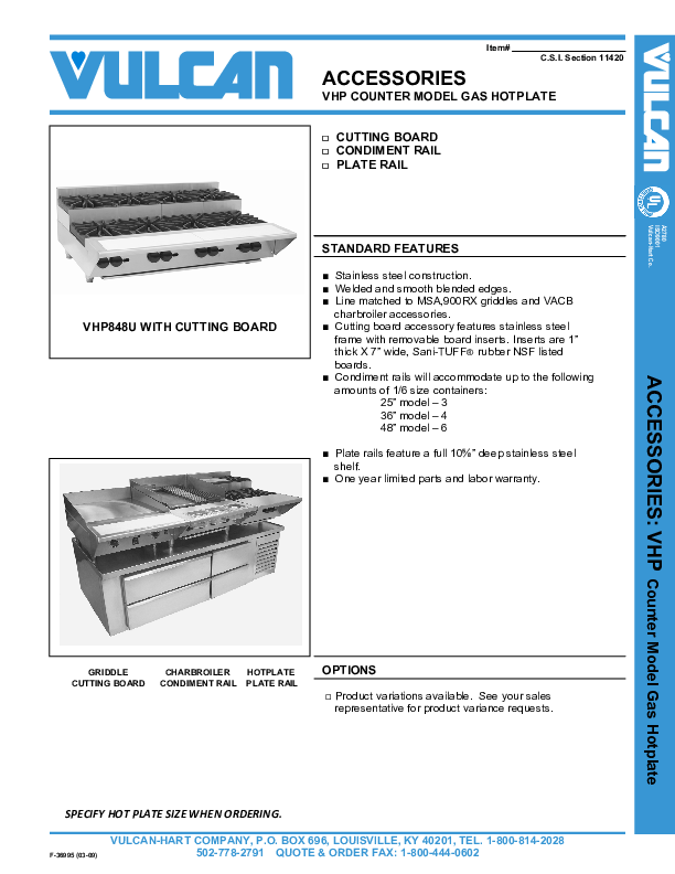 Cutsheet