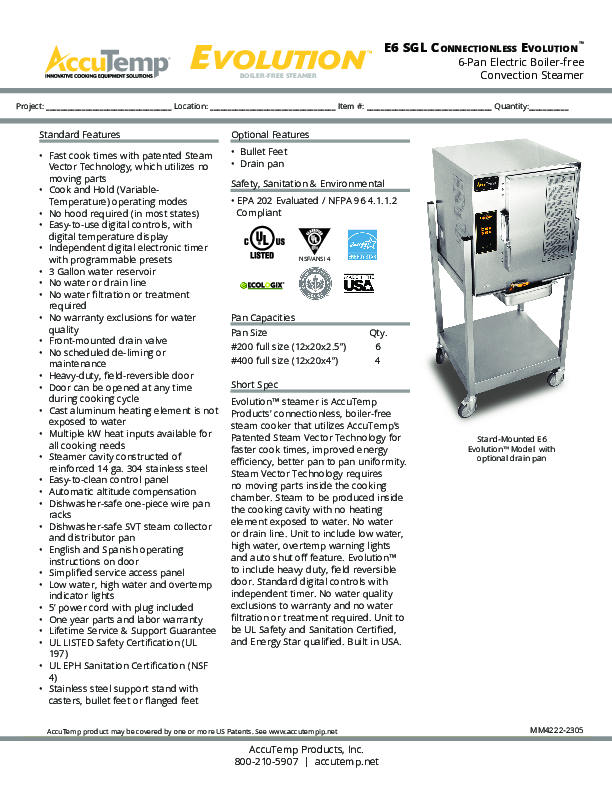 Cutsheet