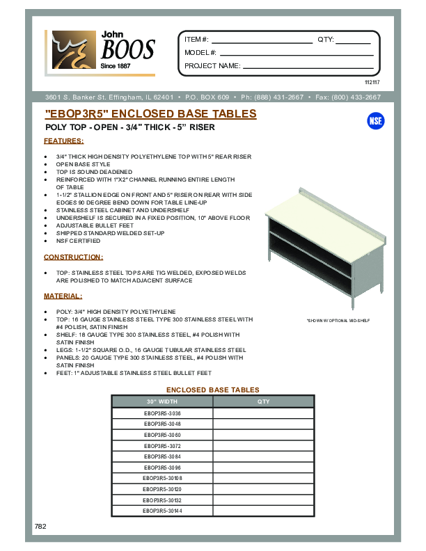 Cutsheet