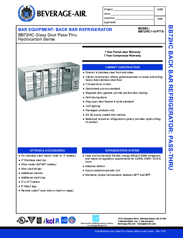 Cutsheet