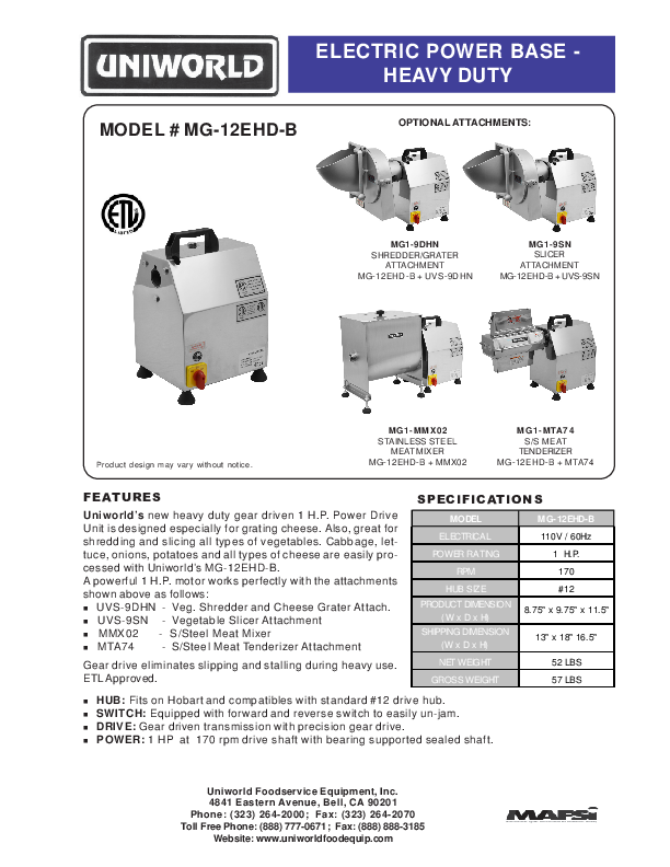 Cutsheet