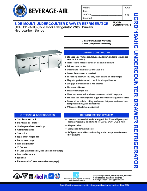 Cutsheet