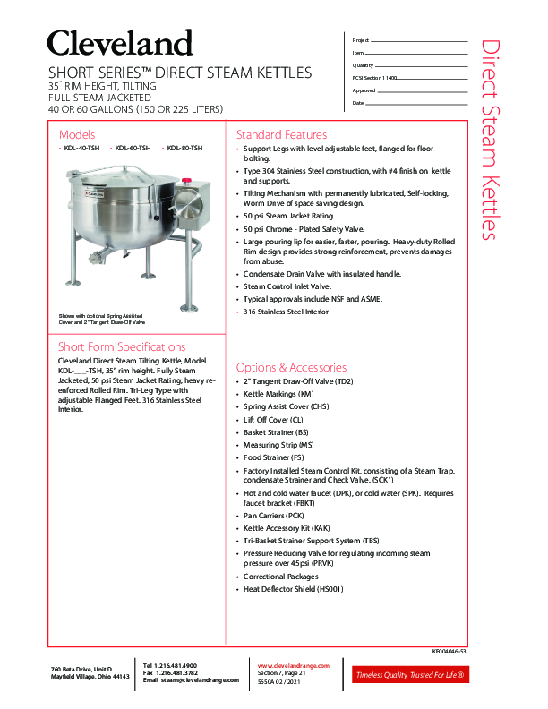 Cutsheet