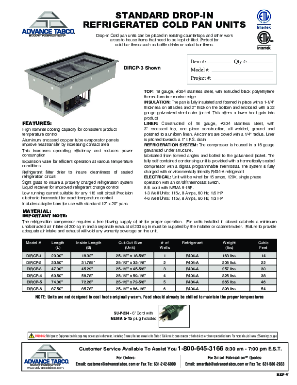 Cutsheet