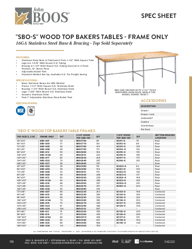 Cutsheet