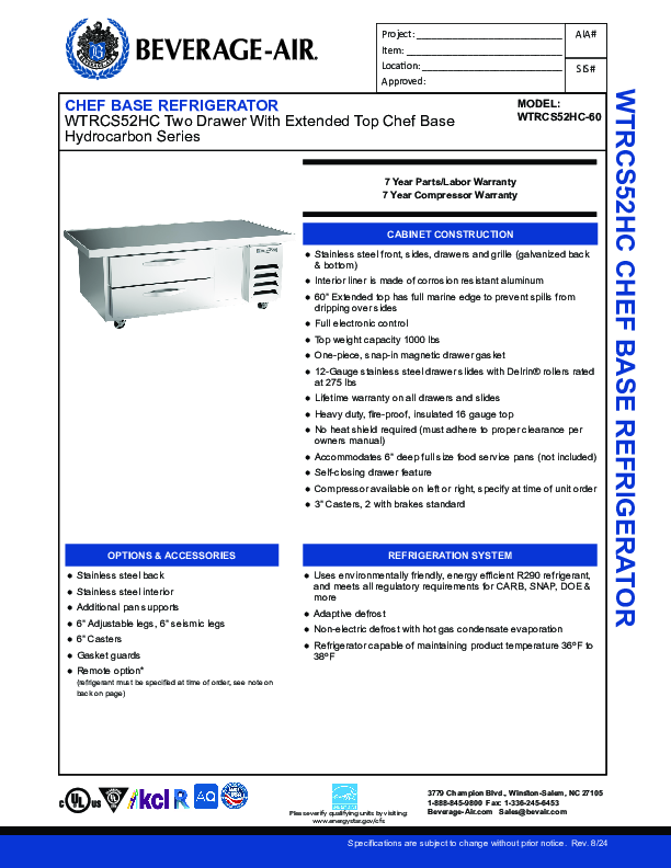 Cutsheet